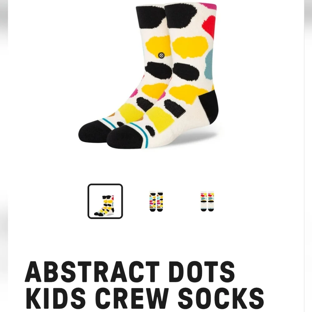 NWT Kid's Wade Collection Abstract Dots Stance Crew Socks